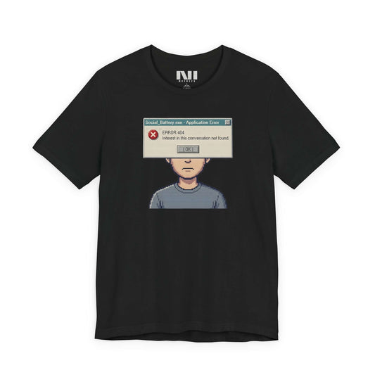 Interest not found introvert t-shirt pixel art sarcastic tee funny programmer shirt antisocial humor gift UK #Black
