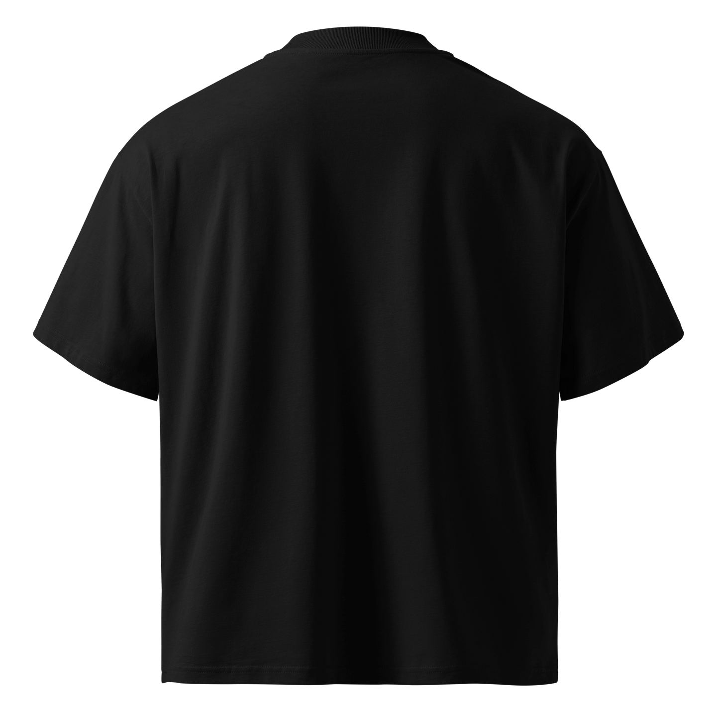 Black oversized MOEBEER t-shirt featuring "Found" script over a colorful abstract paint design #Black