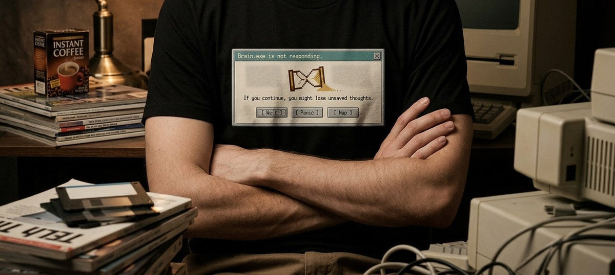 The 90s Computer Error Tee: Wearing Your Digital Burnout
