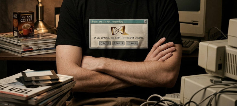 The 90s Computer Error Tee: Wearing Your Digital Burnout