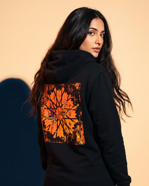 MOEBEER Hoodies collection - HUB Arabic calligraphy back print heavyweight hoodie UK