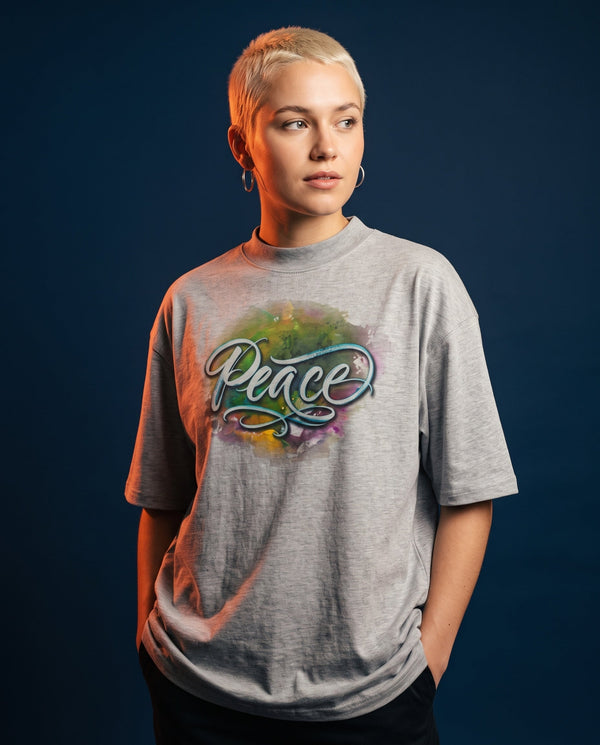 MOEBEER T-Shirts collection - Peace oversized organic cotton tee, graphic t-shirts UK