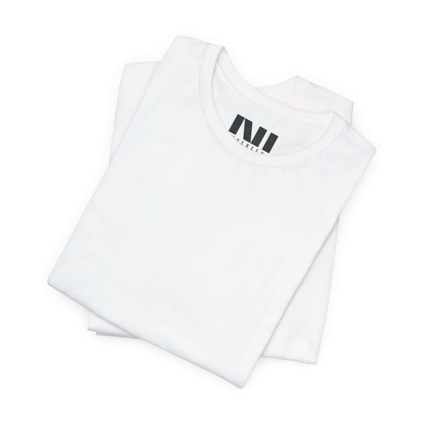 White tailored fit t-shirt back view by MOEBEER, 142gsm Airlume cotton essential tee