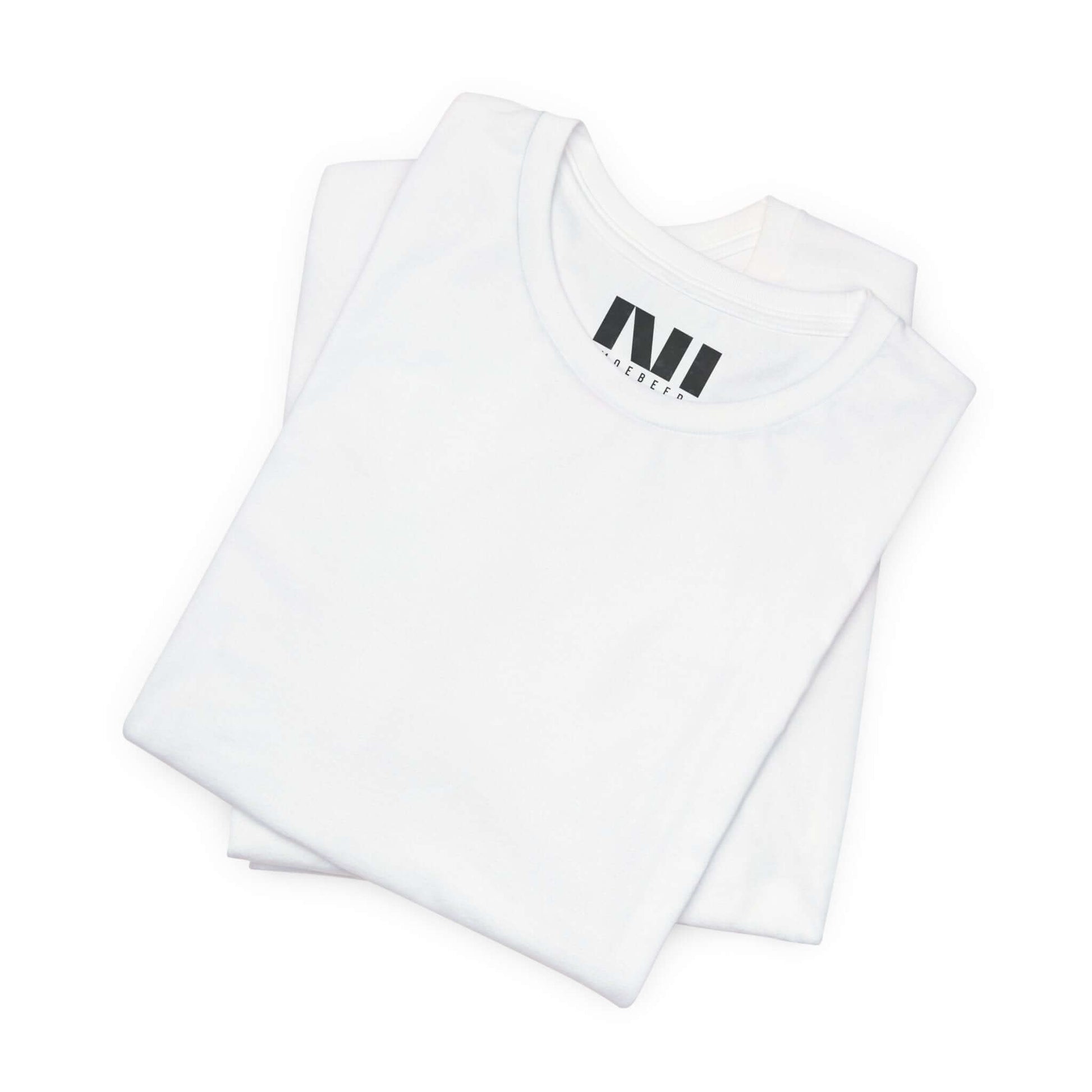 White tailored fit t-shirt back view by MOEBEER, 142gsm Airlume cotton essential tee
