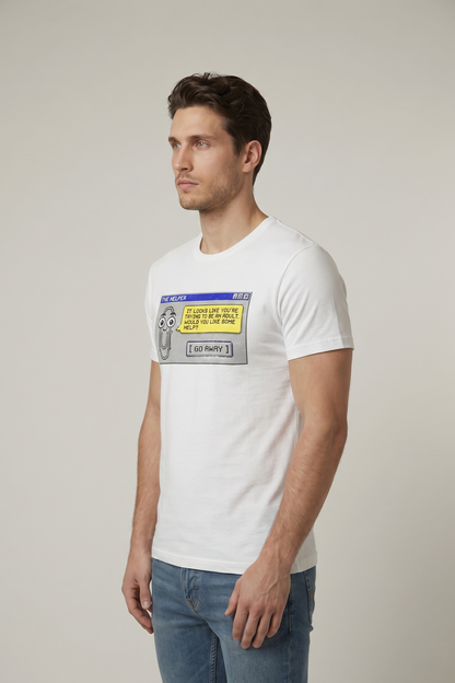 Retro assistant t-shirt 90s desktop nostalgia pixel art tee office humor tech throwback graphic shirt UK #White