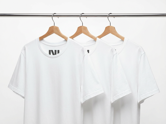 Bundel X3 Tailored Fit T-shirt Classic White Tee - 100% cotton