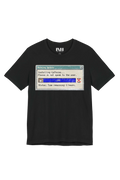 Caffeine Update retro dialog tailored fit t-shirt in black, studio catalog photo, MOEBEER UK #Black