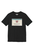 Connection Lost retro dialog tailored fit t-shirt in black, studio catalog photo, MOEBEER UK #Black