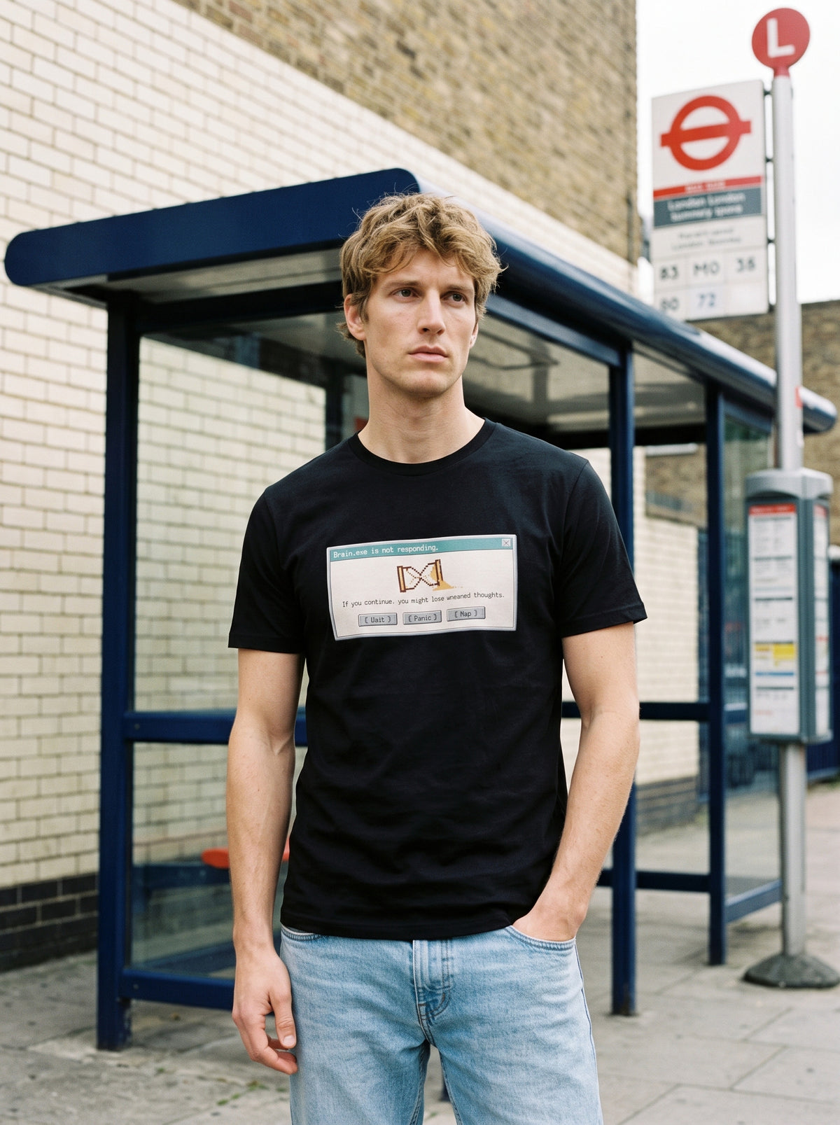 Attention Not Responding T-Shirt worn on the body - MOEBEER lookbook 2