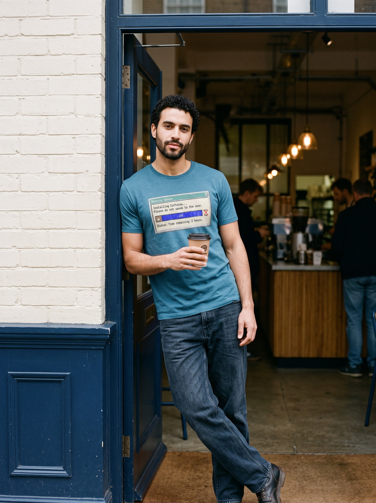 Caffeine Update T-Shirt worn on the body - MOEBEER lookbook 2