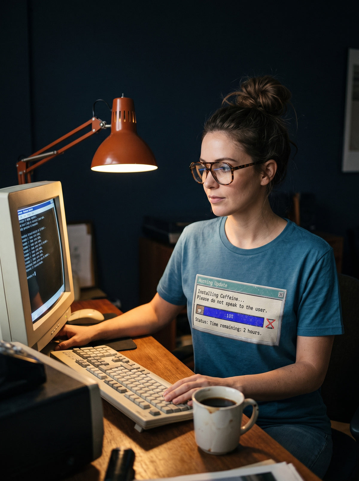 Caffeine Update T-Shirt worn on the body - MOEBEER lookbook 3
