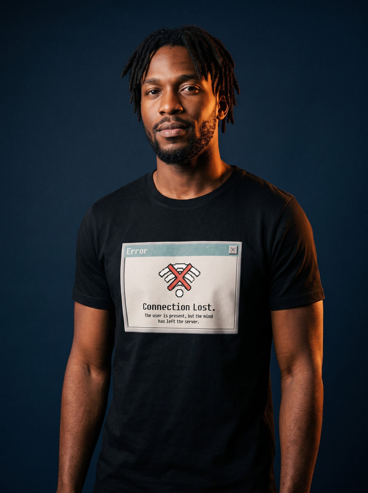 Connection Lost T-Shirt worn on the body - MOEBEER lookbook 1