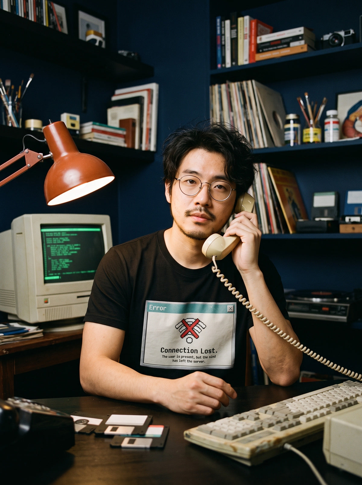 Connection Lost T-Shirt worn on the body - MOEBEER lookbook 3