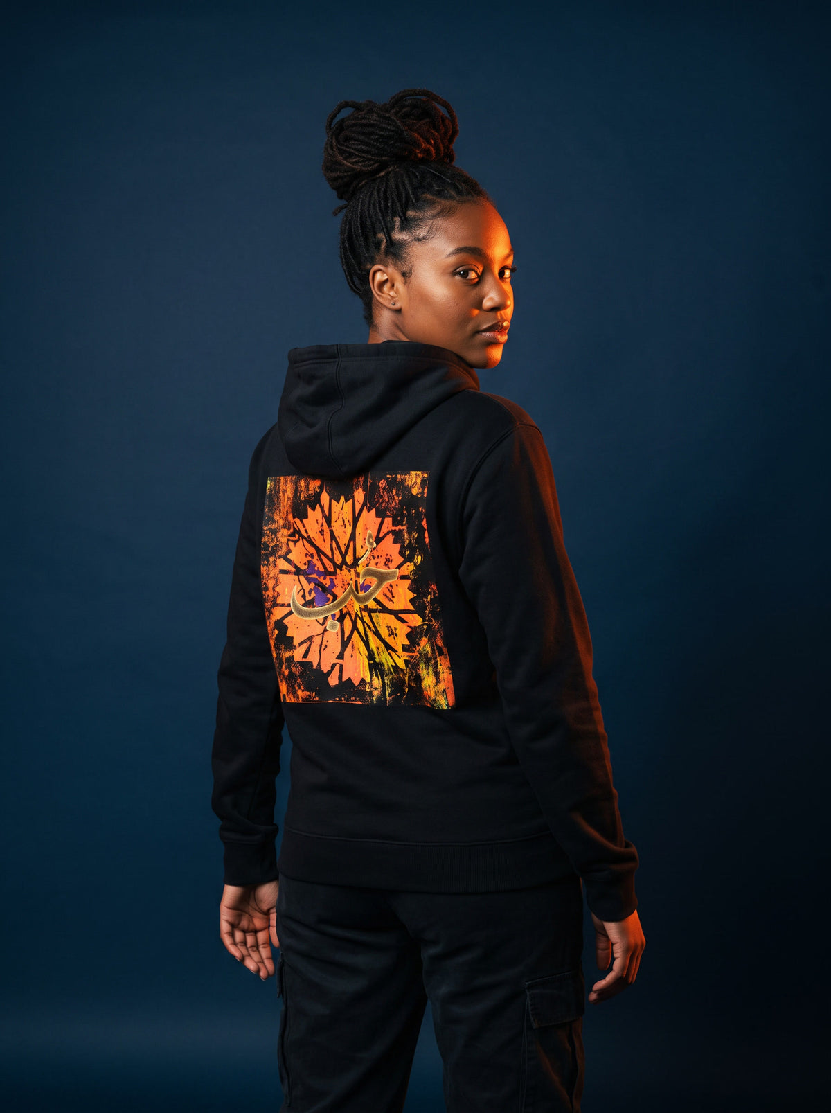 The HUB Hoodie worn on the body - MOEBEER lookbook 1