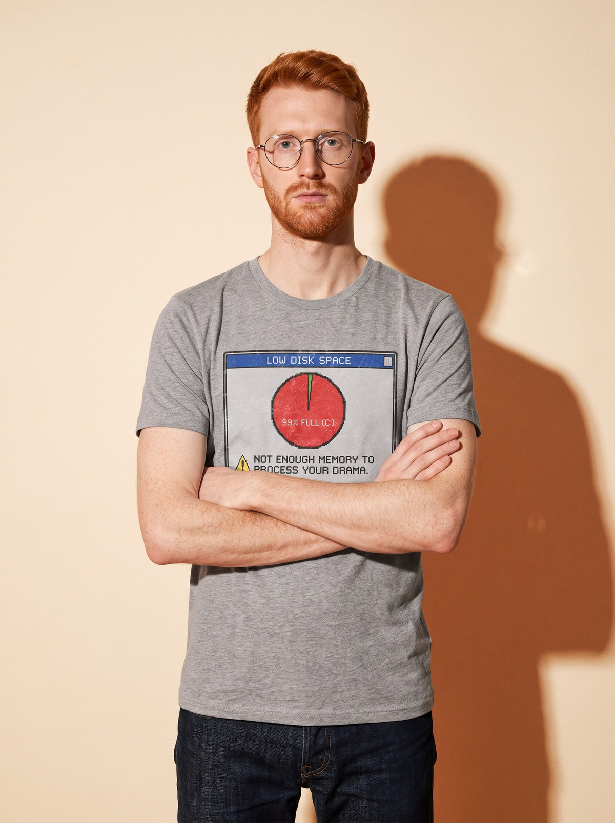Low Disk Space T-Shirt worn on the body - MOEBEER lookbook 1