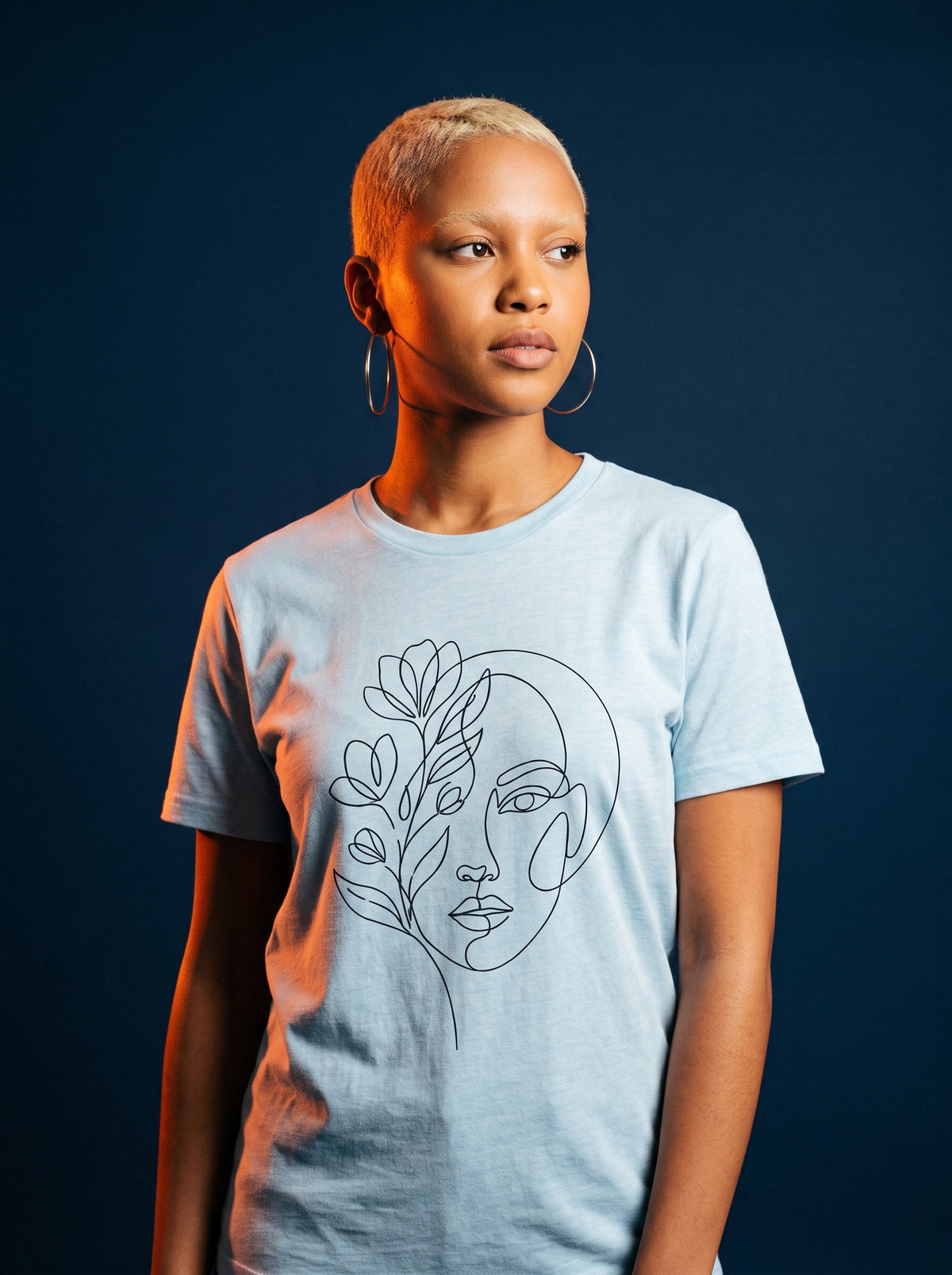 Floral Face T-Shirt worn on the body - MOEBEER lookbook 1