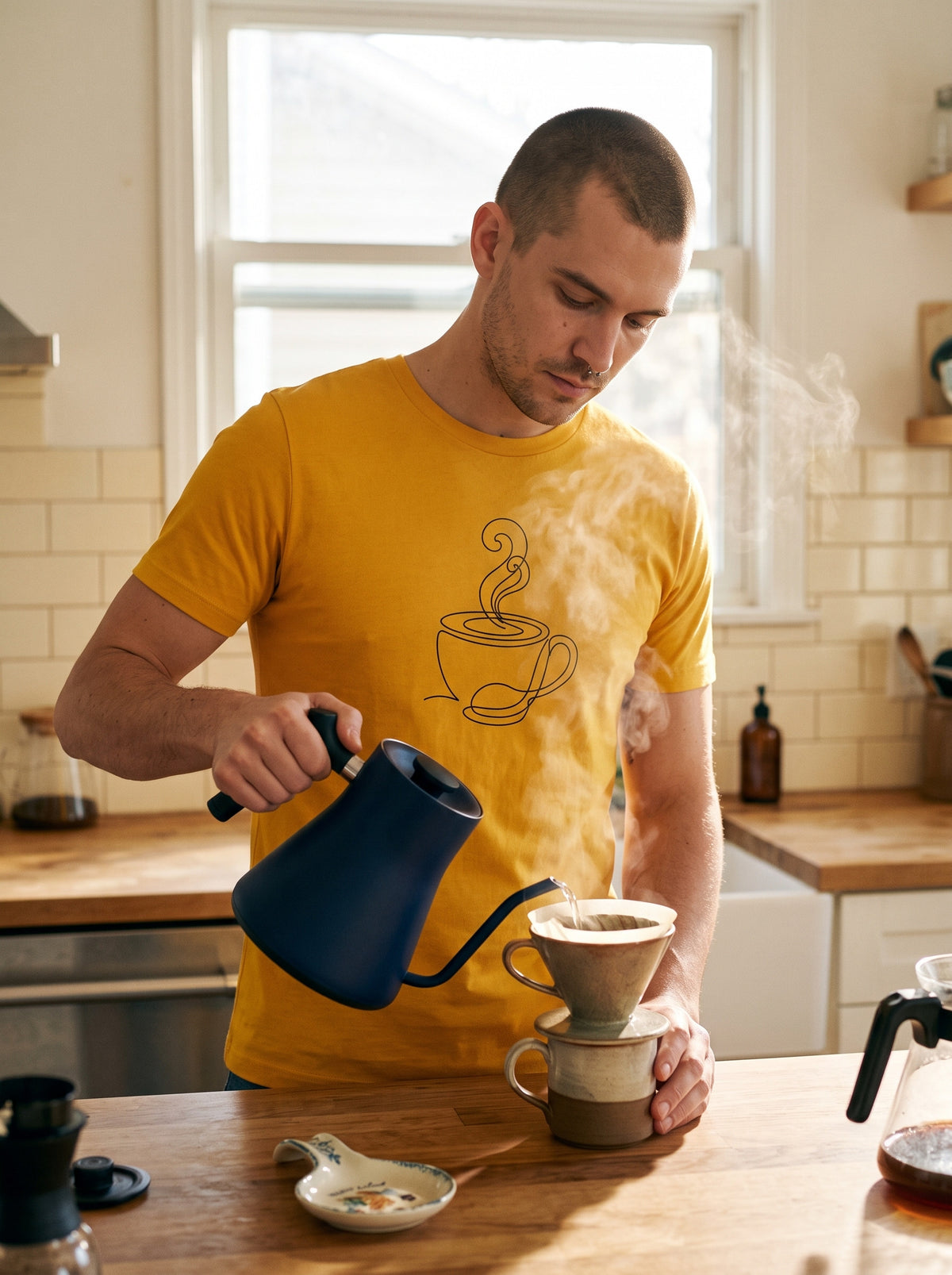 Morning Ritual T-Shirt worn on the body - MOEBEER lookbook 3