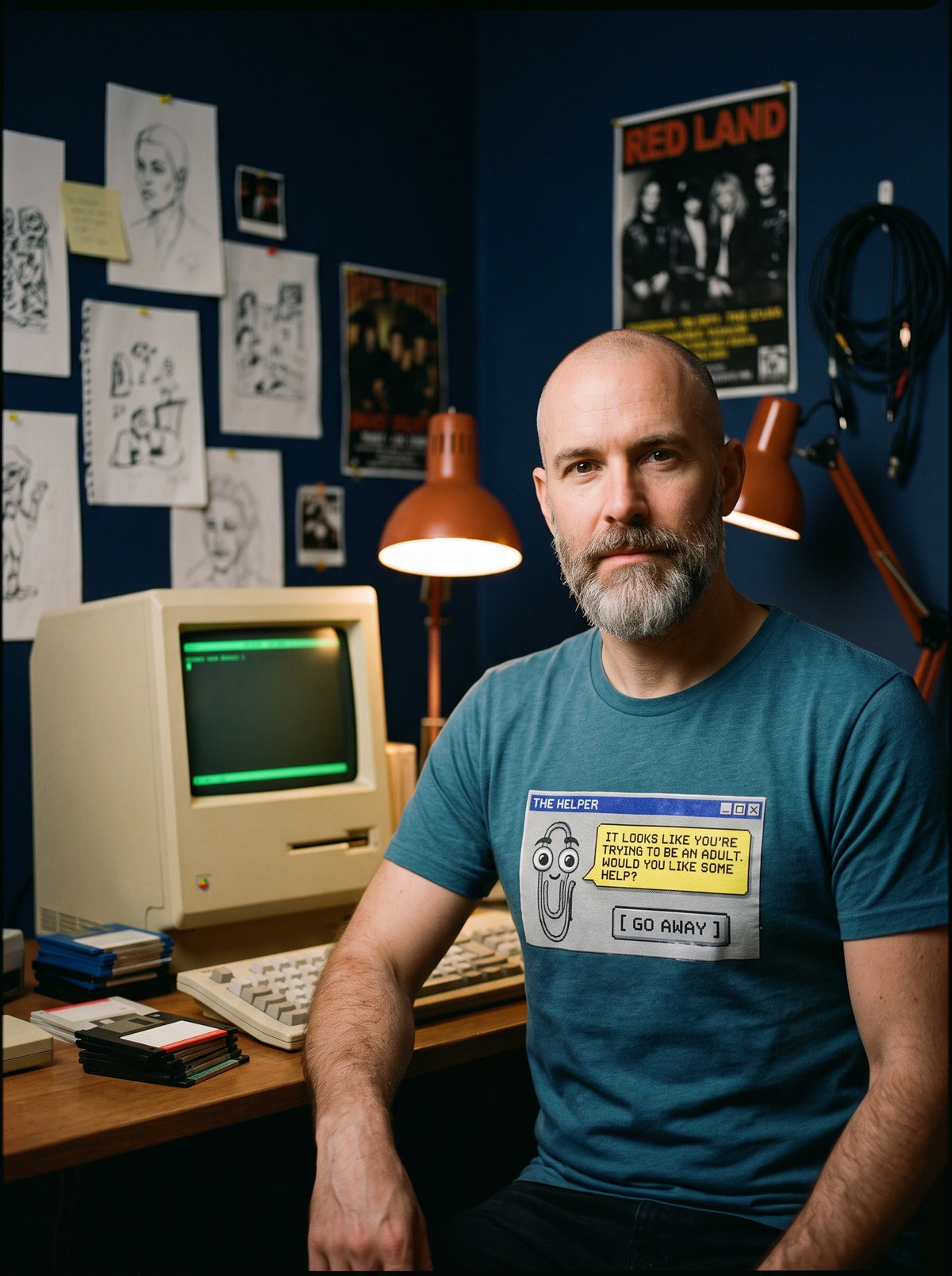 Retro Assistant T-Shirt worn on the body - MOEBEER lookbook 3