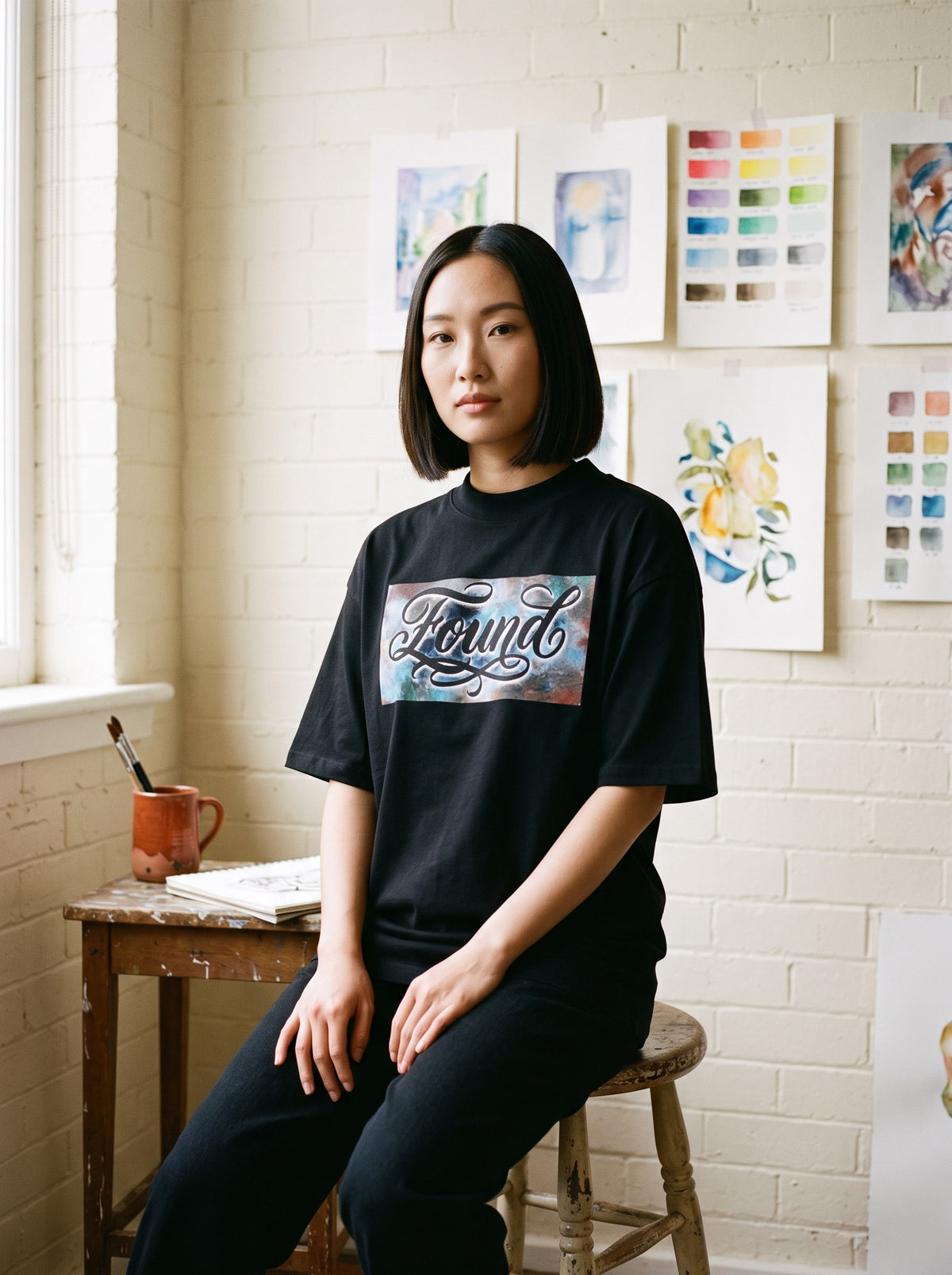 The Found Oversized Tee worn on the body - MOEBEER lookbook 3