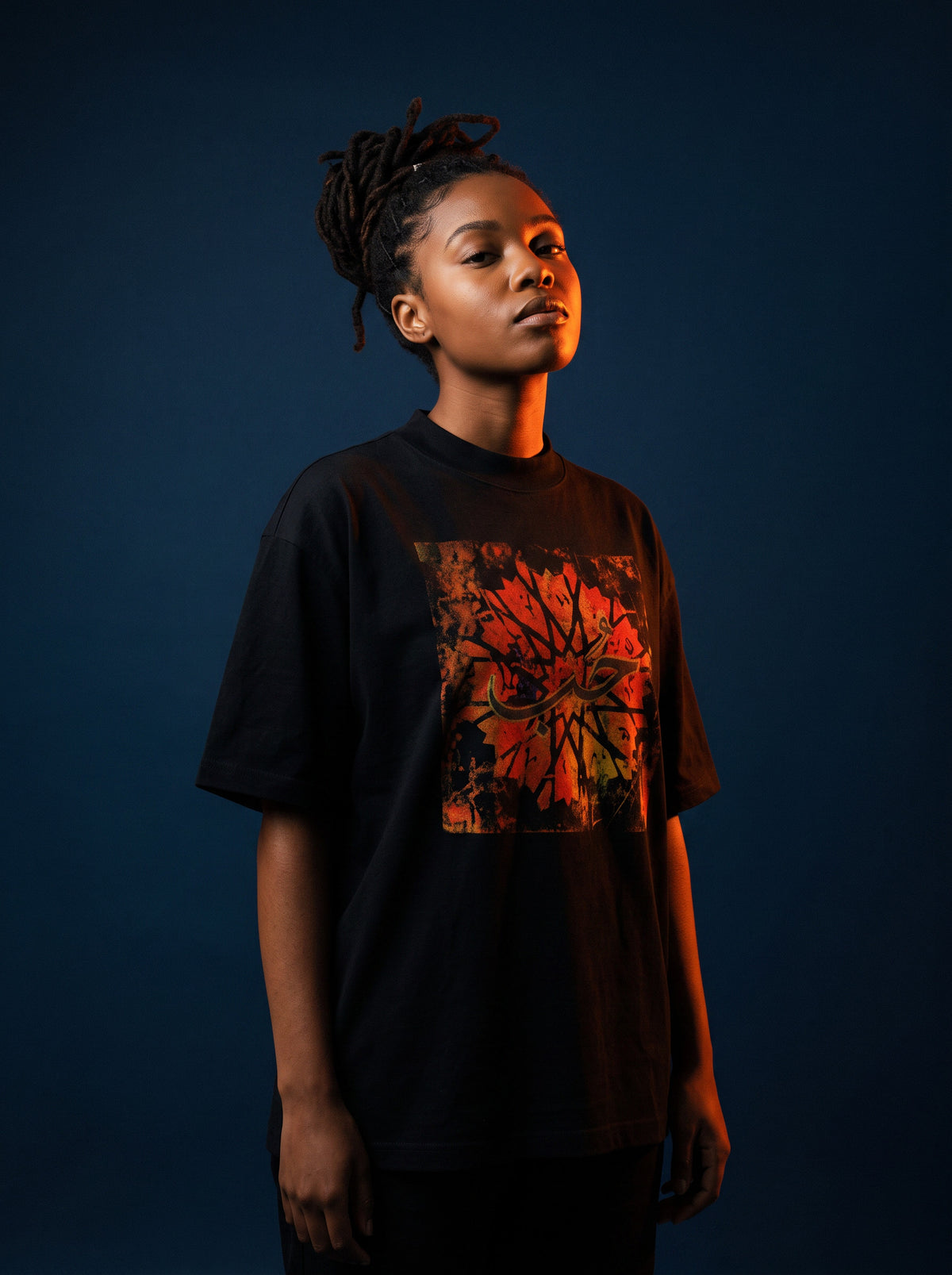 The HUB Oversized T-Shirt worn on the body - MOEBEER lookbook 1