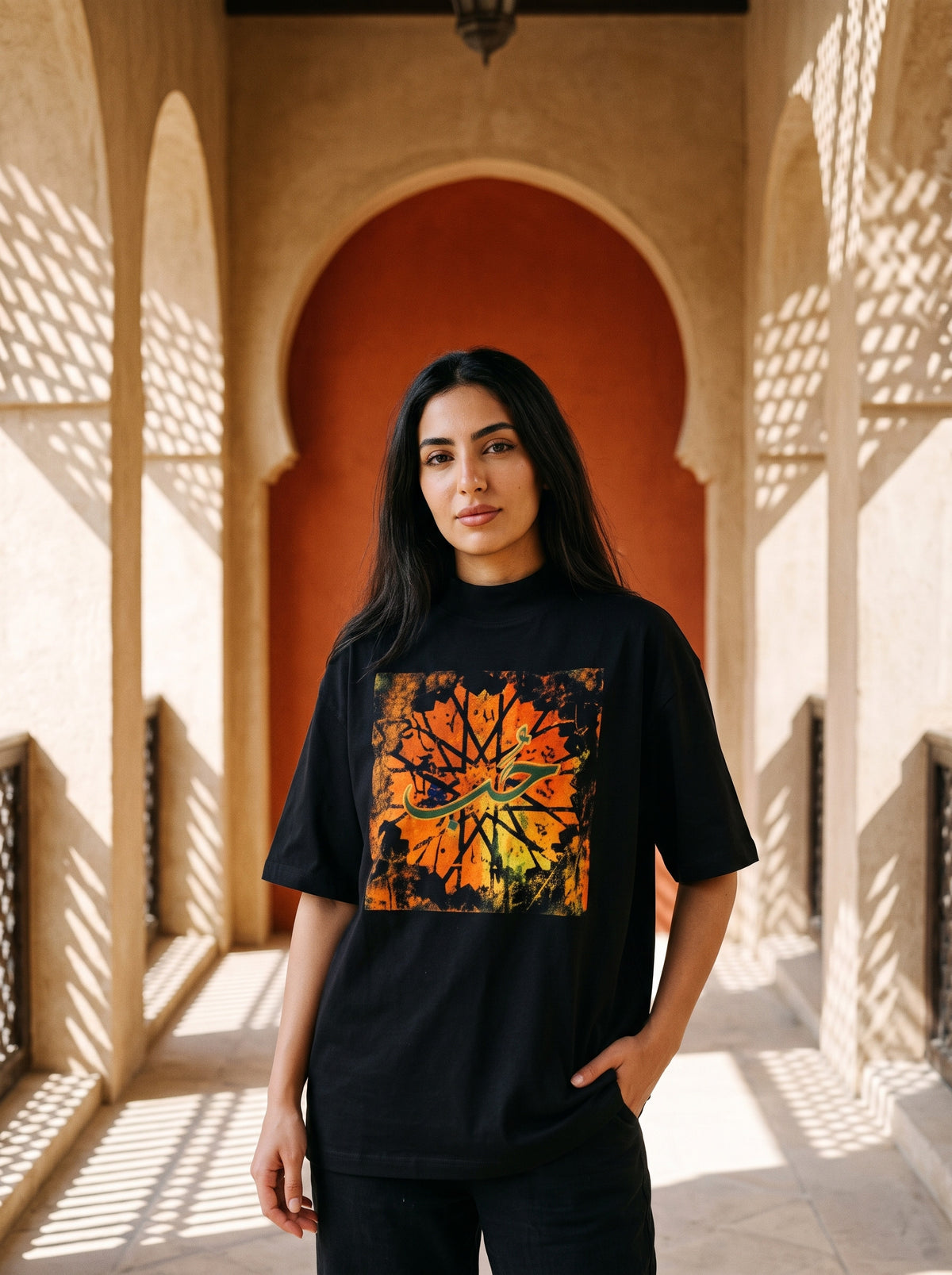The HUB Oversized T-Shirt worn on the body - MOEBEER lookbook 3