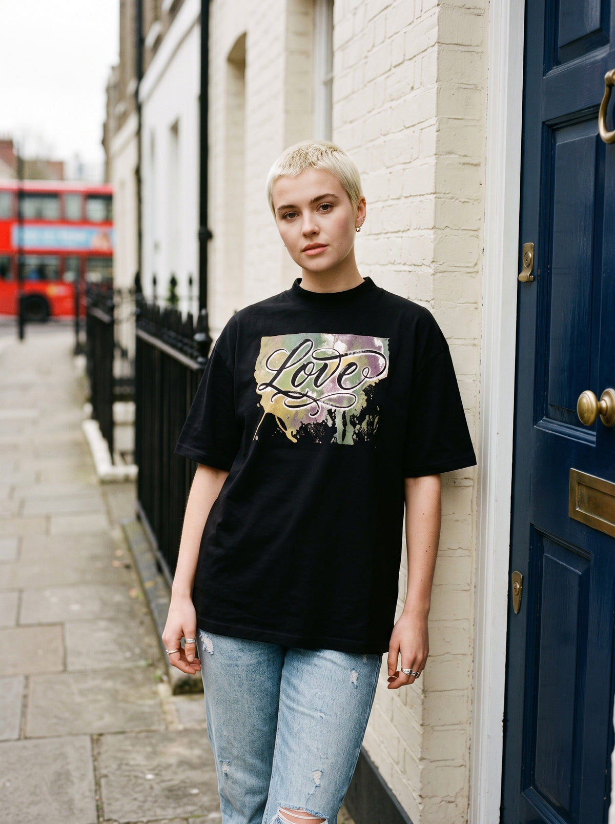 The Love Oversized T-Shirt worn on the body - MOEBEER lookbook 2