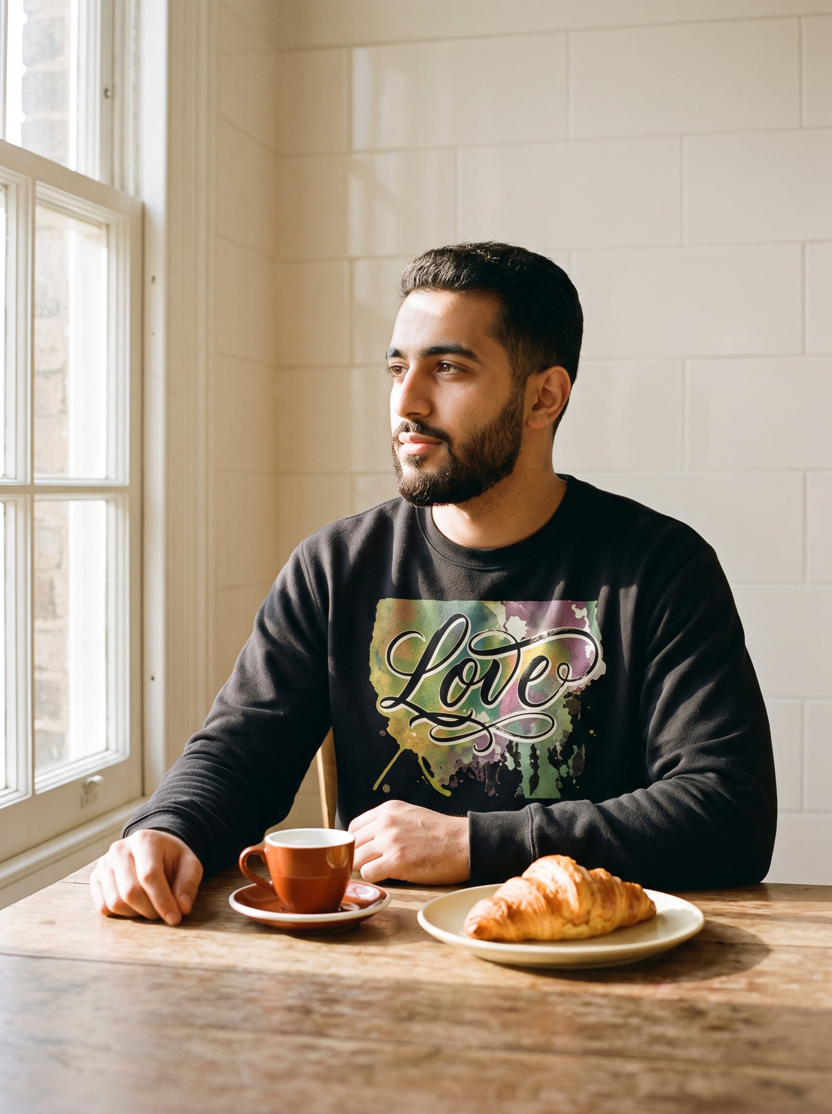 The Love Sweatshirt worn on the body - MOEBEER lookbook 3
