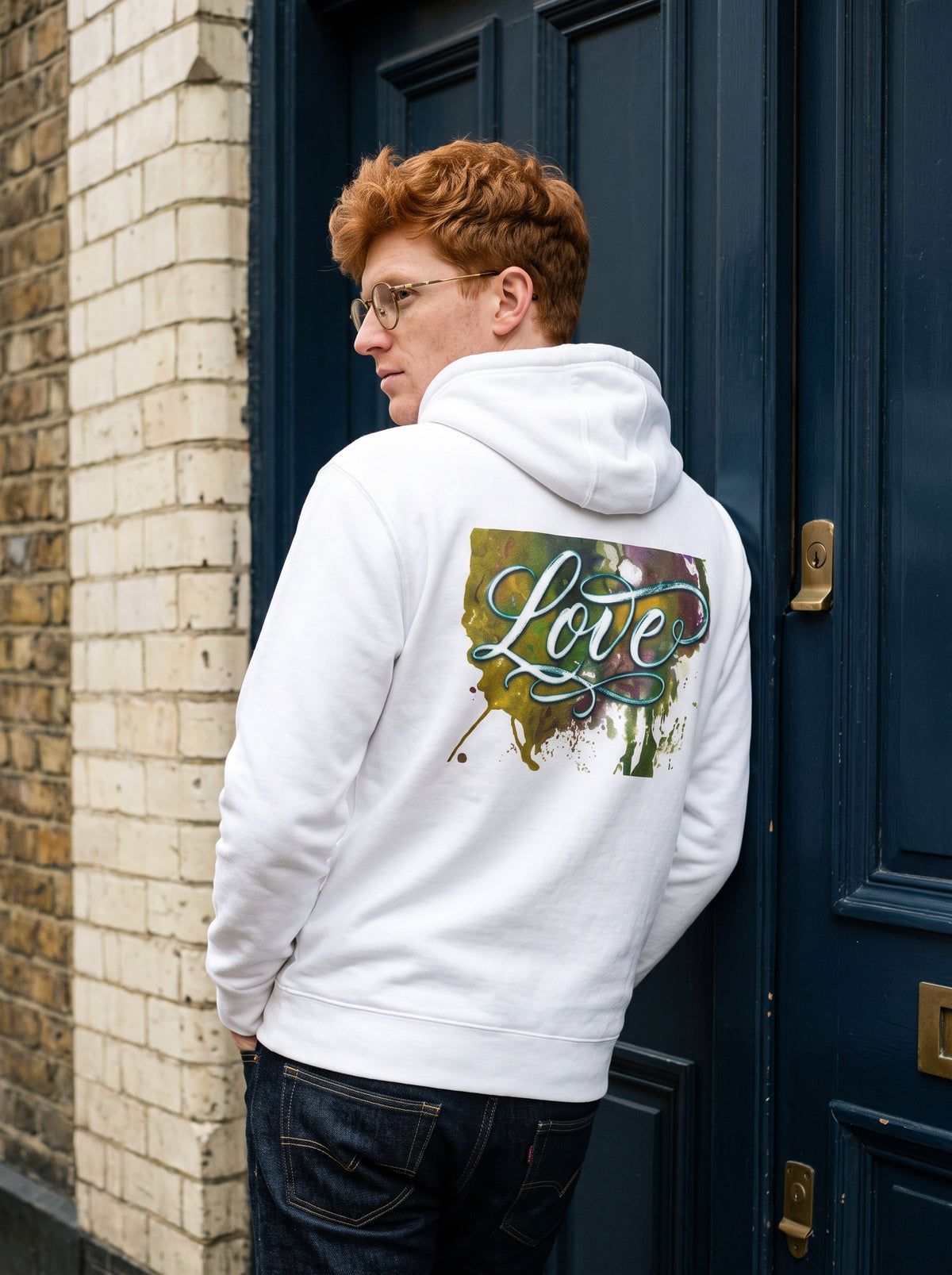 The Love Hoodie worn on the body - MOEBEER lookbook 2