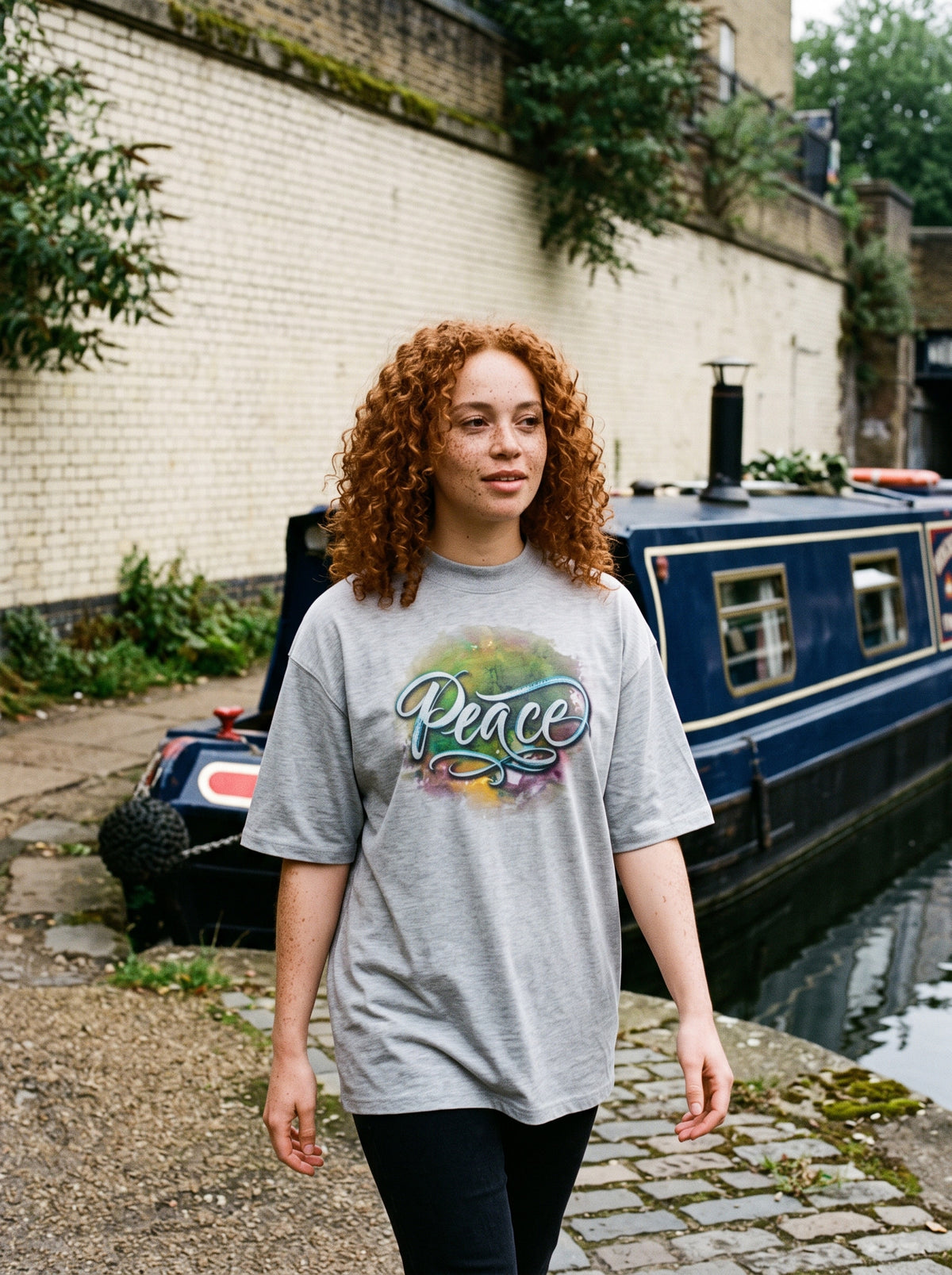 The Peace Oversized T-Shirt worn on the body - MOEBEER lookbook 2