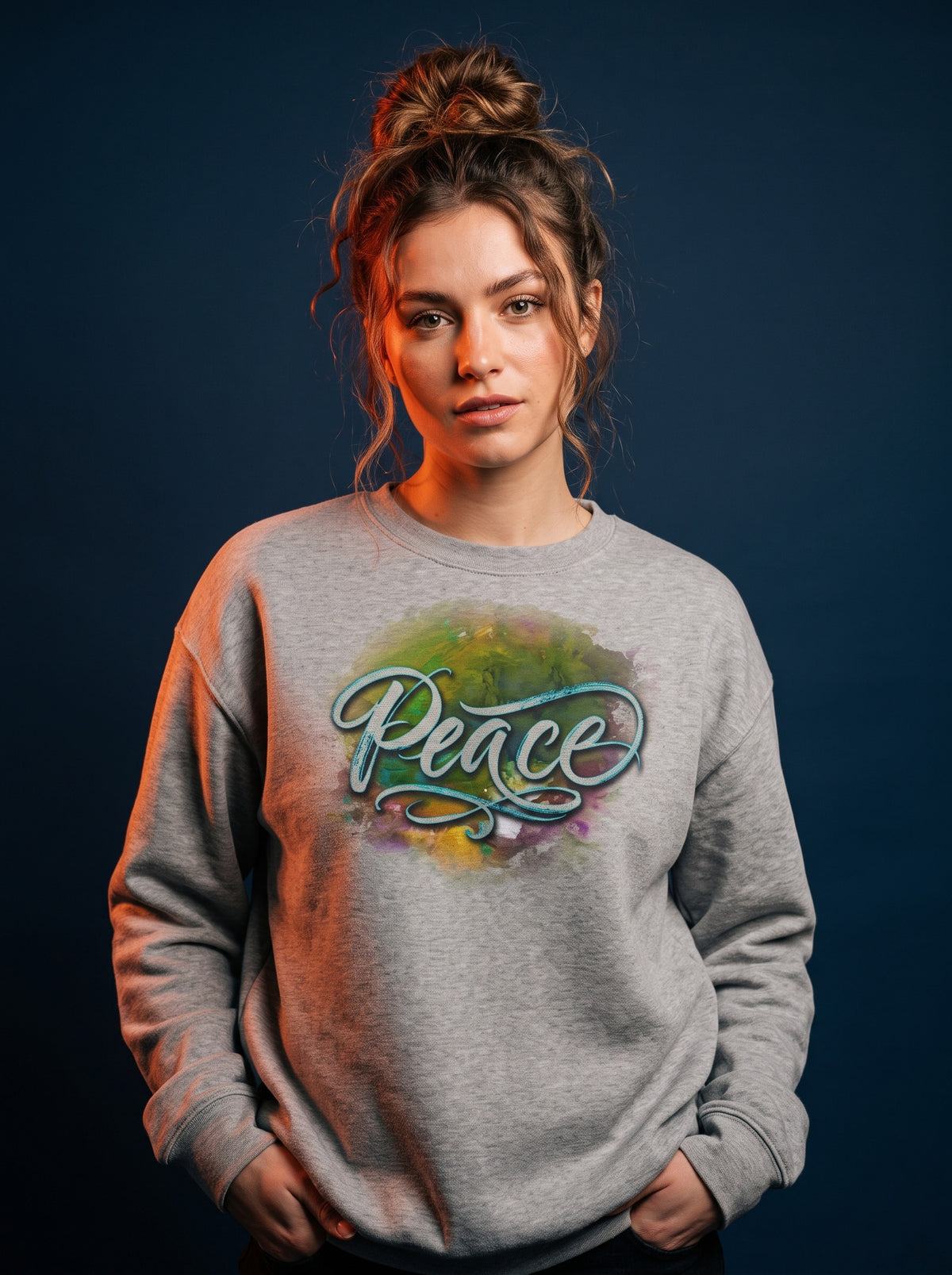 The Peace Sweatshirt worn on the body - MOEBEER lookbook 1
