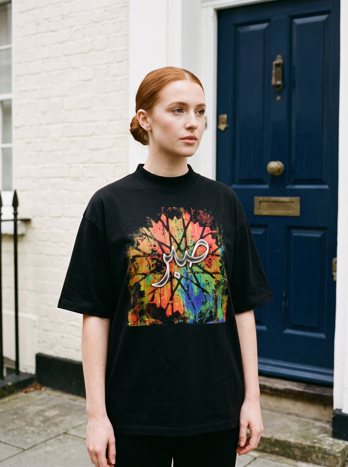 The Sabr Oversized T-Shirt worn on the body - MOEBEER lookbook 2