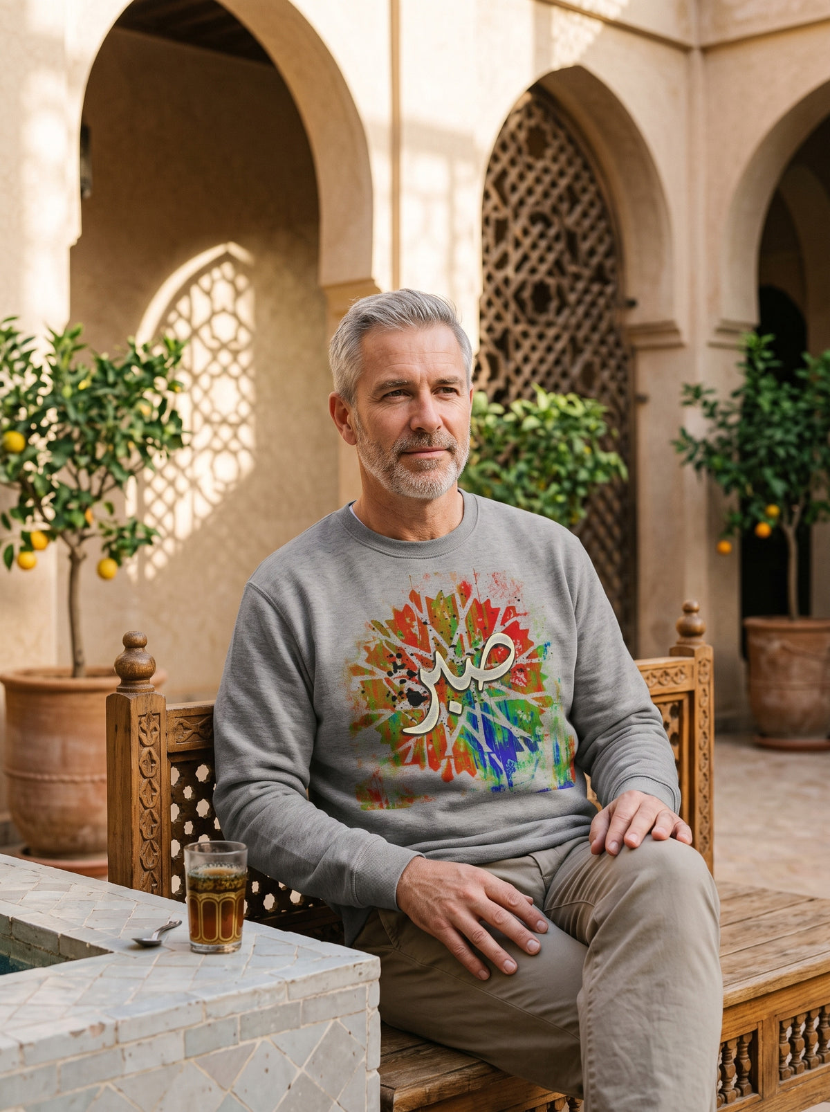 The Sabr Sweatshirt worn on the body - MOEBEER lookbook 3