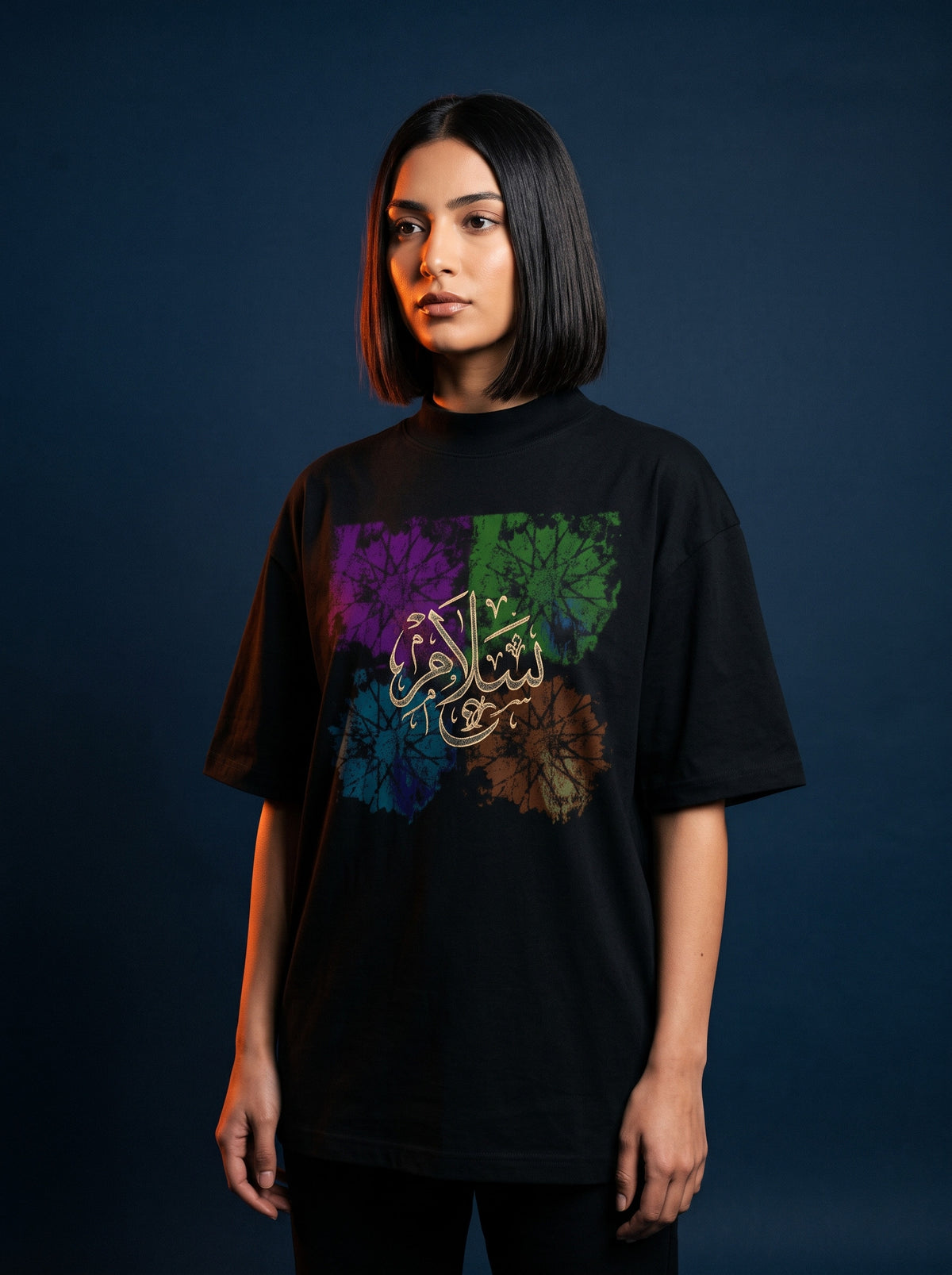 The Salam Oversized T-Shirt worn on the body - MOEBEER lookbook 1