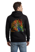 Sabr patience Arabic calligraphy hoodie in black, studio catalog photo, MOEBEER UK #Black