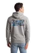 Found typography watercolour art hoodie in carbon grey, studio catalog photo, MOEBEER UK #Carbon Grey
