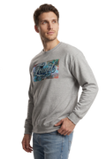 Found typography watercolour art sweatshirt in carbon grey, studio catalog photo, MOEBEER UK #Carbon Grey