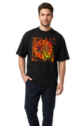 Hub love Arabic calligraphy oversized t-shirt in black, studio catalog photo, MOEBEER UK #Black