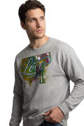 Love typography watercolour art sweatshirt in carbon grey, studio catalog photo, MOEBEER UK #Carbon Grey