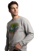 Peace typography watercolour art sweatshirt in carbon grey, studio catalog photo, MOEBEER UK #Carbon Grey
