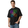 Salam peace Arabic calligraphy oversized t-shirt in black, studio catalog photo, MOEBEER UK #Black