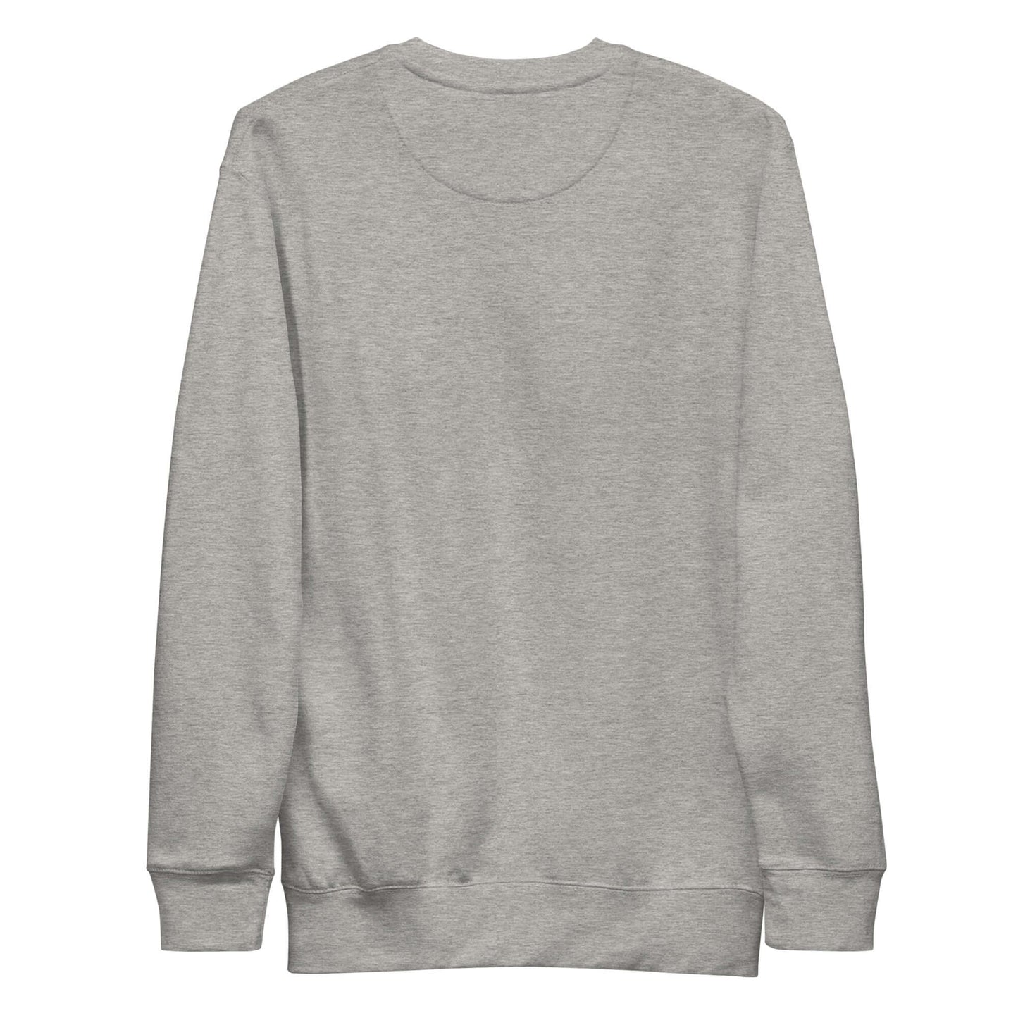Gray sweatshirt MOEBEER featuring colorful abstract art and Hub "love" Arabic calligraphy #Carbon Grey