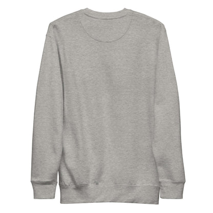 Carbon Grey MOEBEER sweatshirt featuring colorful abstract art and Sabr Arabic calligraphy. #Carbon Grey