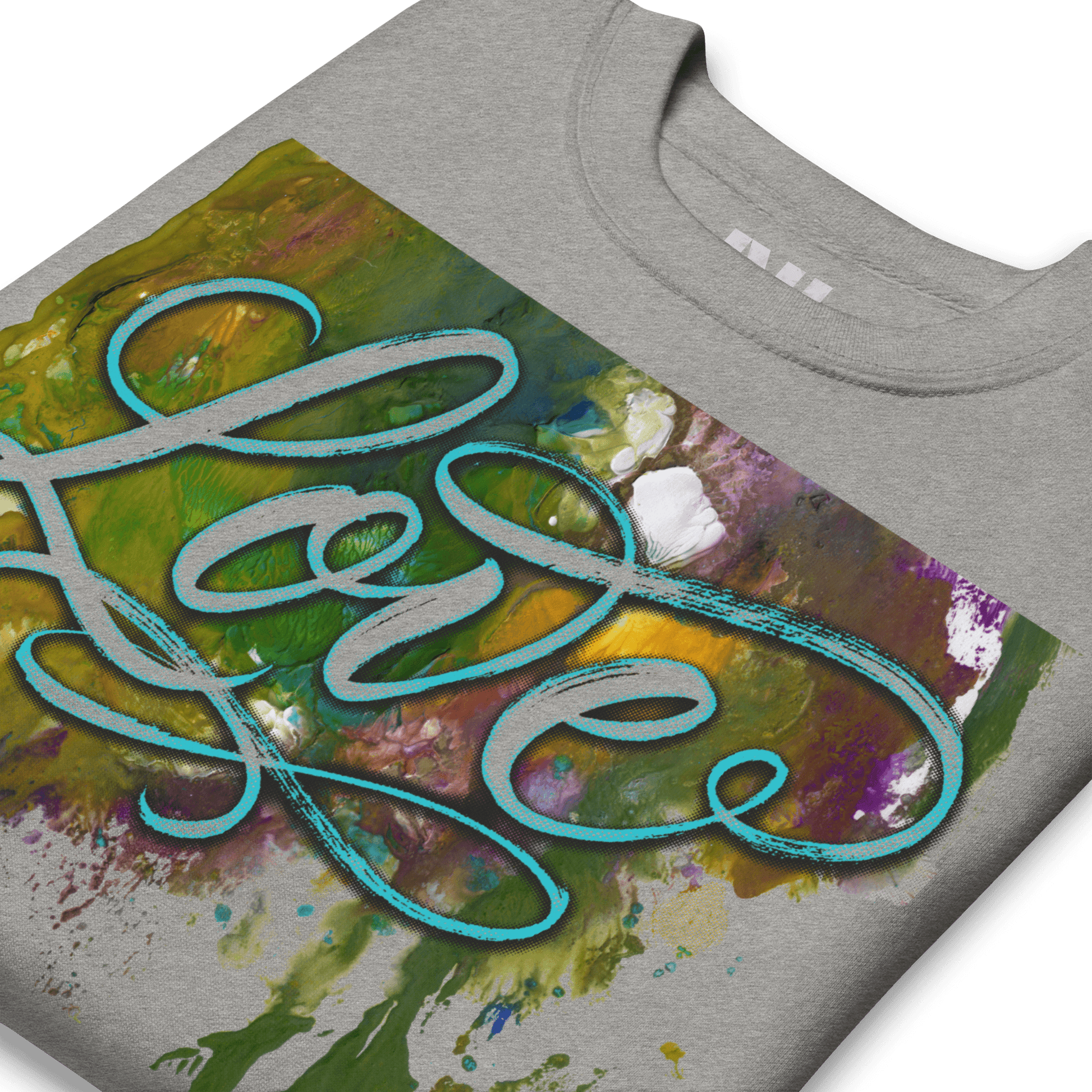 Love typography watercolour art sweatshirt wearable art graphic crewneck UK #White