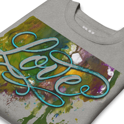 Love typography watercolour art sweatshirt wearable art graphic crewneck UK #White