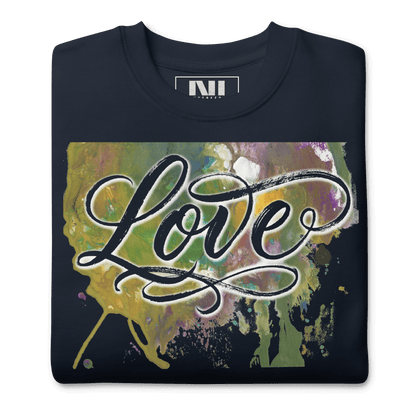 Love typography watercolour art sweatshirt wearable art graphic crewneck UK #Black