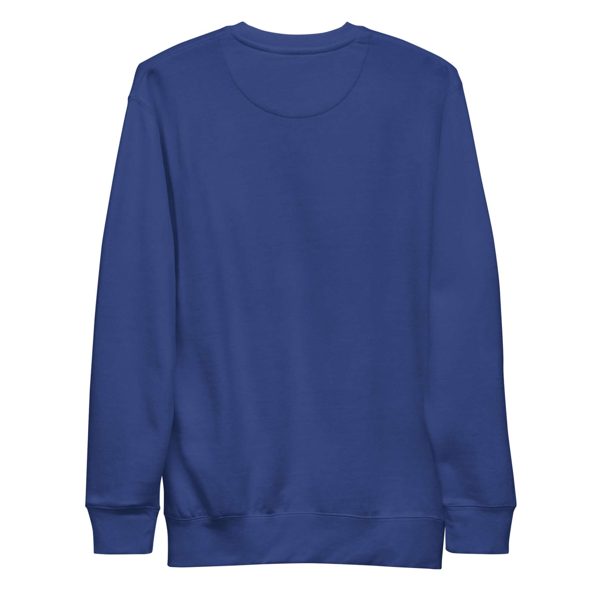 Blue  sweatshirt MOEBEER featuring colorful abstract art and Hub "love" Arabic calligraphy. #Team Royal
